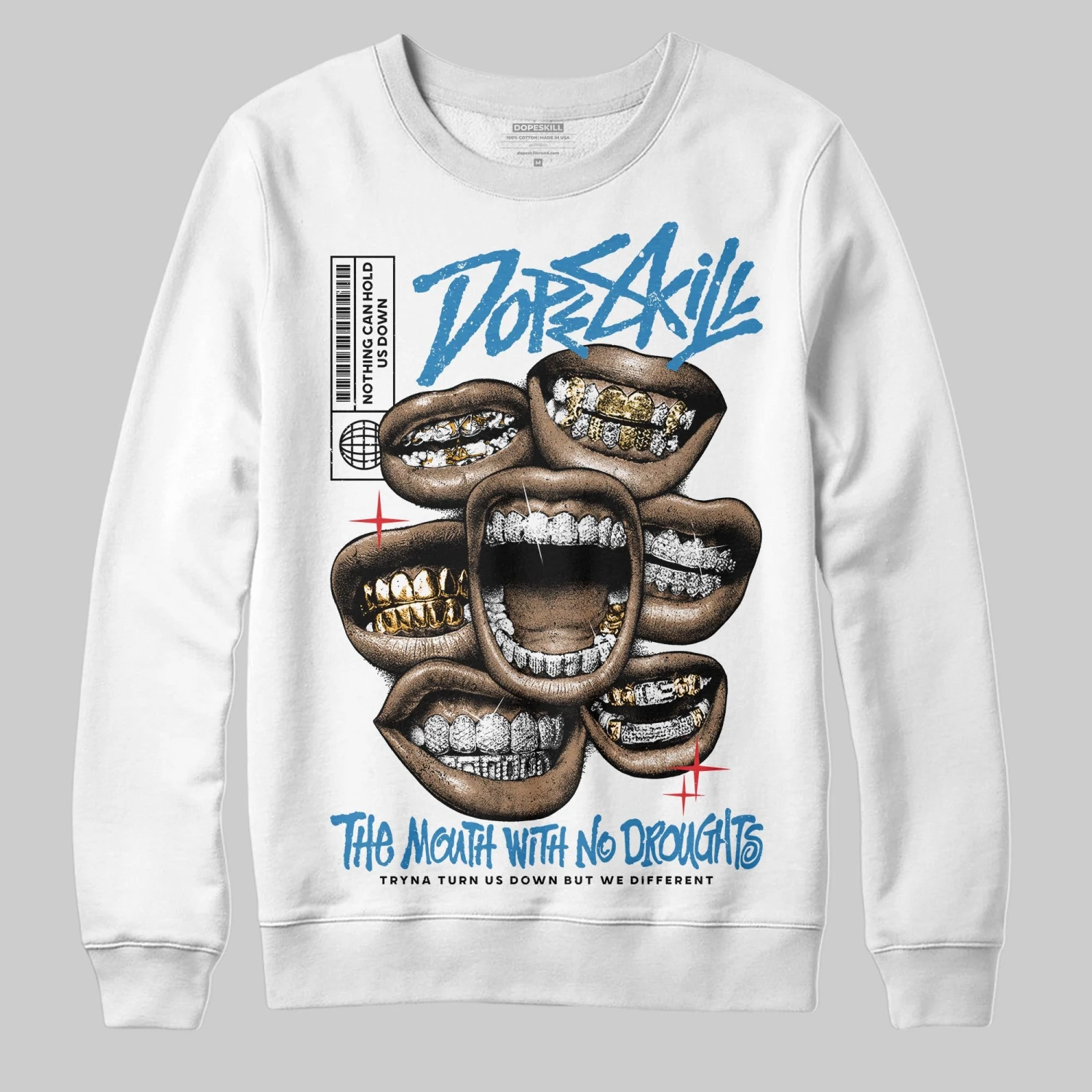 Rare Air 3s DopeSkill Sweatshirt The Mouth With No Droughts Graphic 2 Rare Air 3s DopeSkill Sweatshirt The Mouth With No Droughts Graphic - Image 2