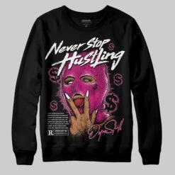 Rick RO Pink Leather Sneakers DopeSkill Sweatshirt Never Stop Hustling Graphic