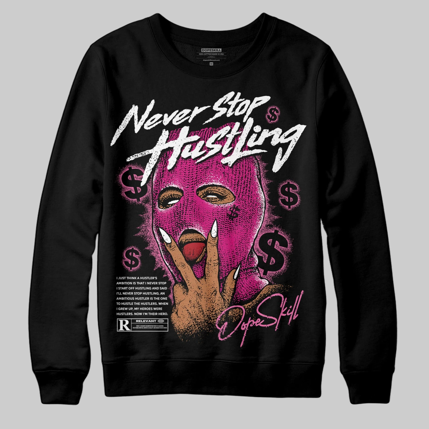 Rick RO Pink Leather Sneakers DopeSkill Sweatshirt Never Stop Hustling Graphic 1 Rick RO Pink Leather Sneakers DopeSkill Sweatshirt Never Stop Hustling Graphic