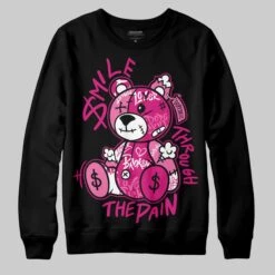 Rick RO Pink Leather Sneakers DopeSkill Sweatshirt Smile Through The Pain Graphic