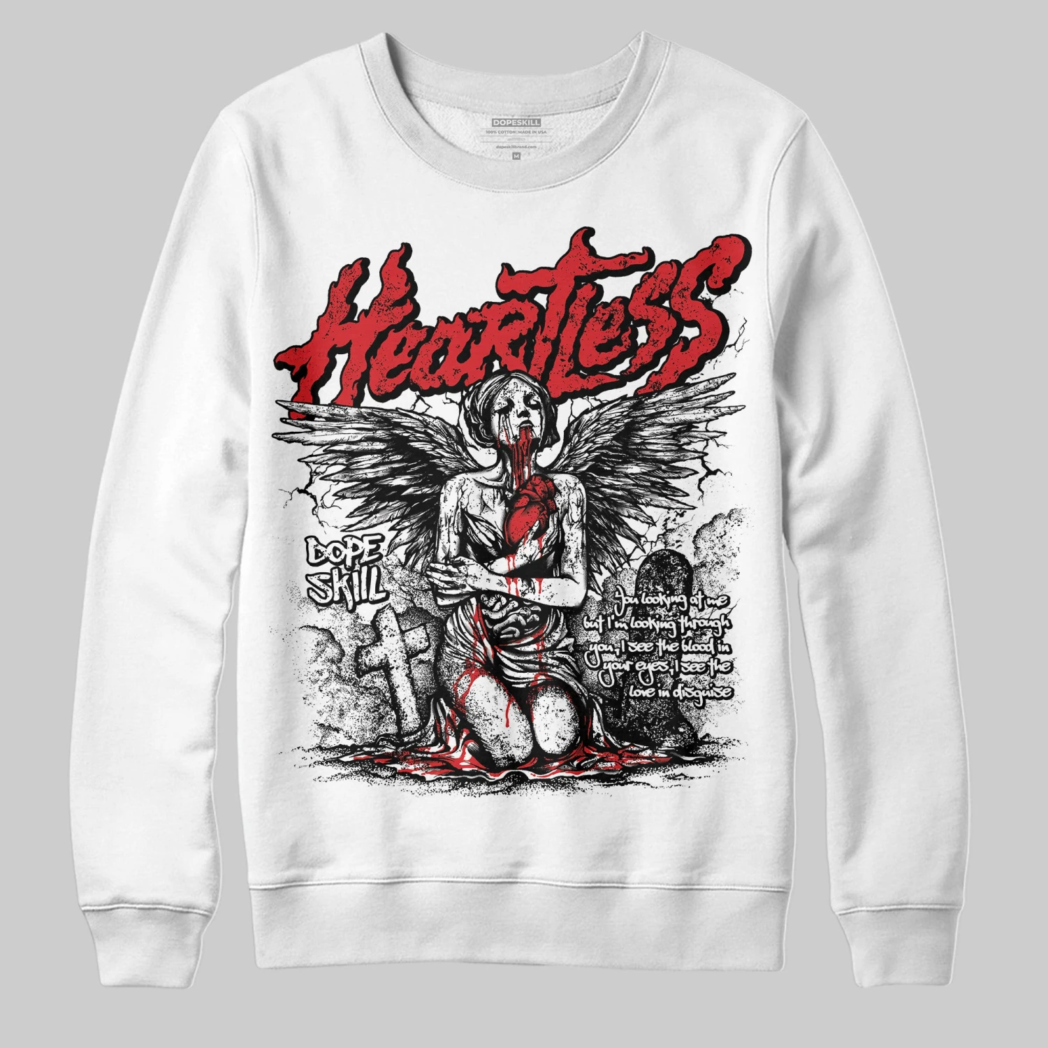 Fire Red 3s DopeSkill Sweatshirt Heartless Graphic 1 Fire Red 3s DopeSkill Sweatshirt Heartless Graphic