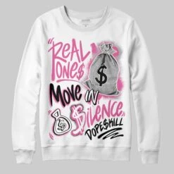 Kayano 14 Cream Sweet Pink DopeSkill Sweatshirt Real Ones Move In Silence Graphic