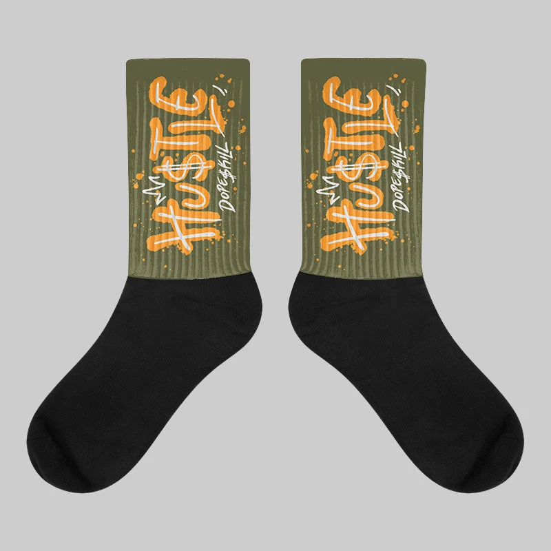 Olive 5s DopeSkill Sublimated Socks Hustle Graphic 1 Olive 5s DopeSkill Sublimated Socks Hustle Graphic