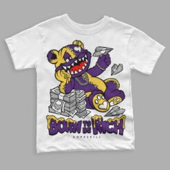 Field Purple 12s DopeSkill Toddler Kids T-shirt Born To Be Rich Graphic