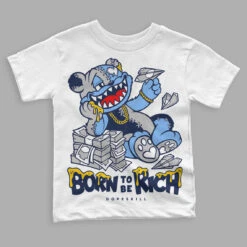 Midnight Navy 5s DopeSkill Toddler Kids T-shirt Born To Be Rich Graphic