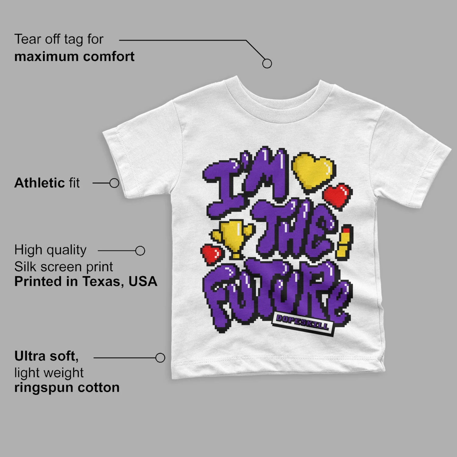 Court Purple 13s DopeSkill Toddler Kids T-shirt I'm The Future Graphic 2 Court Purple 13s DopeSkill Toddler Kids T-shirt I'm The Future Graphic - Image 2