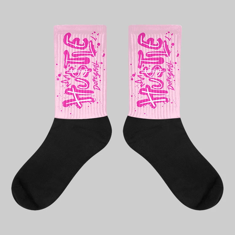 Triple Pink Dunk DopeSkill Sublimated Socks Hustle Graphic 1 Triple Pink Dunk DopeSkill Sublimated Socks Hustle Graphic