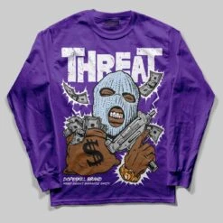 Grape 5s DopeSkill Long Sleeve T-Shirt Under Threat Graphic -Dopeskill Brand 1 0bd7787d 2808 4837 9a05 d8231dc530e8