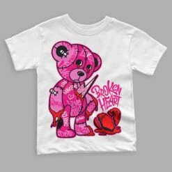 Fierce Pink 1s DopeSkill Toddler Kids T-shirt Broken Heart Graphic