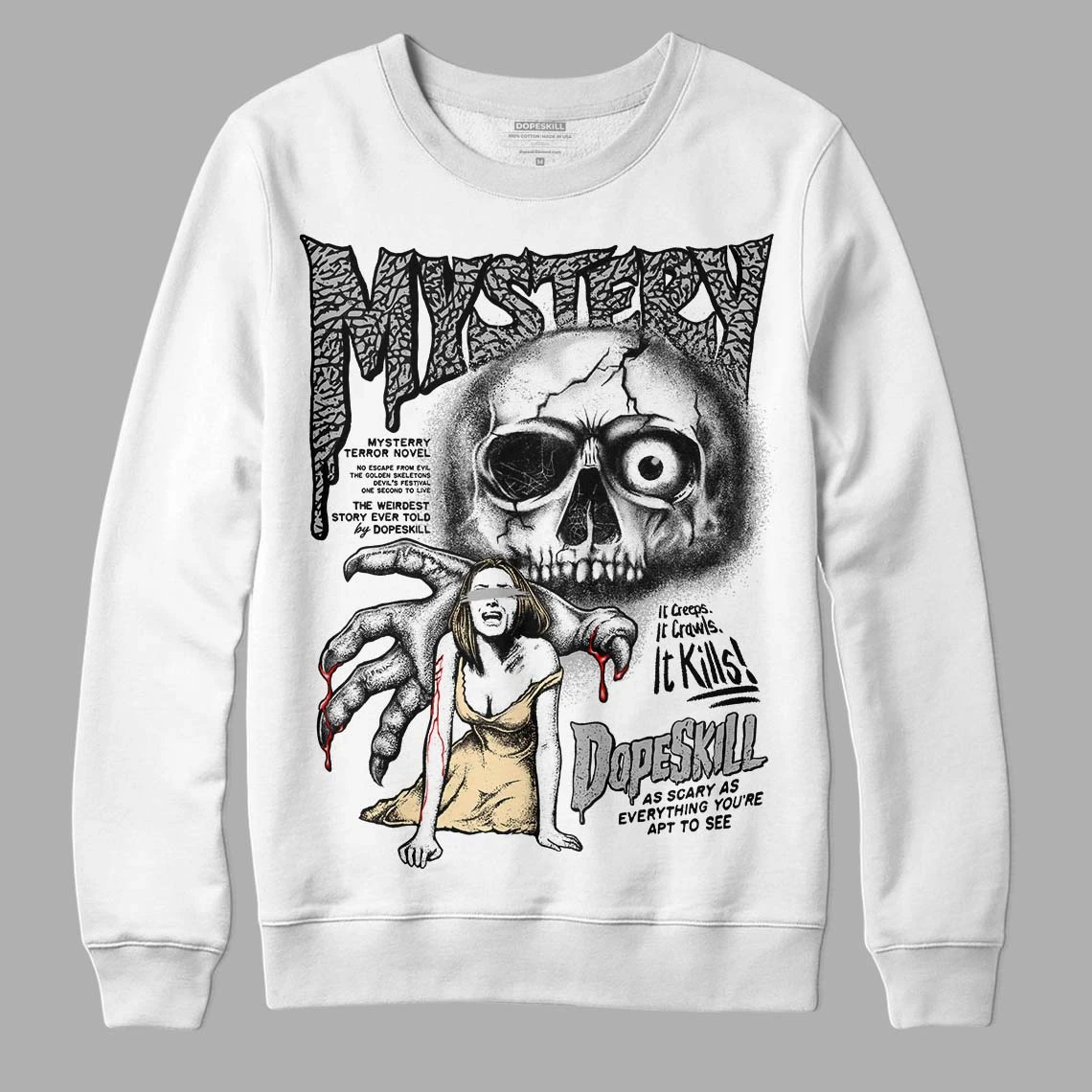 Off Noir 3s DopeSkill Sweatshirt Mystery Ghostly Grasp Graphic 1 Off Noir 3s DopeSkill Sweatshirt Mystery Ghostly Grasp Graphic