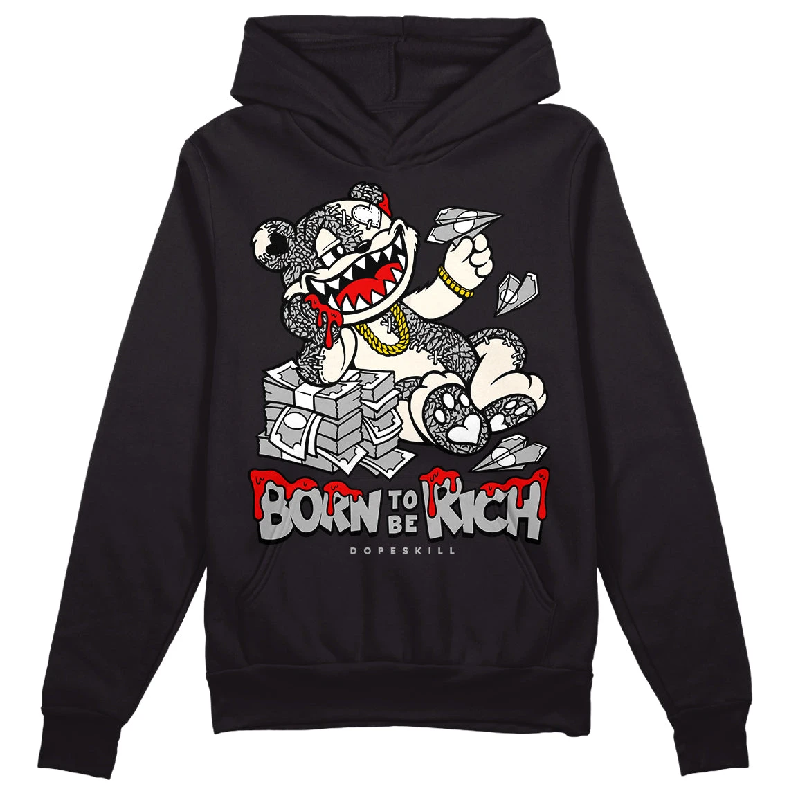 Off Noir 3s DopeSkill Hoodie Sweatshirt Born To Be Rich Graphic 2 Off Noir 3s DopeSkill Hoodie Sweatshirt Born To Be Rich Graphic - Image 2