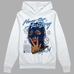 Midnight Navy 5s DopeSkill Hoodie Sweatshirt Never Stop Hustling Graphic