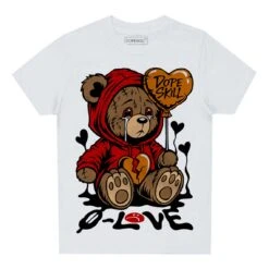 Red Cement 4S DopeSkill Toddler Kids T-shirt Broken Bear Graphic