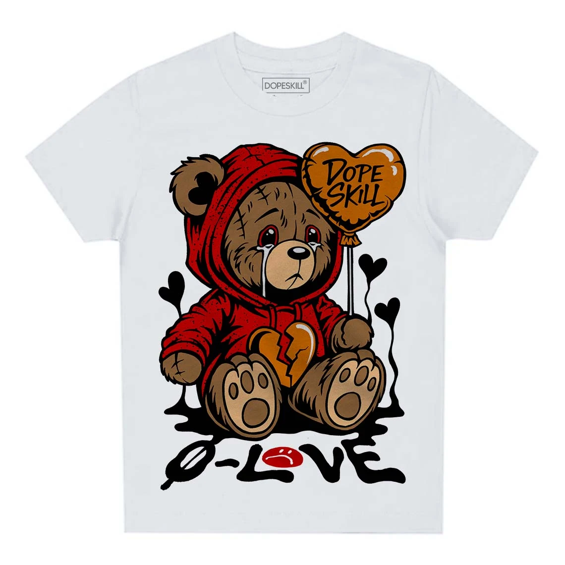 Red Cement 4S DopeSkill Toddler Kids T-shirt Broken Bear Graphic 1 Red Cement 4S DopeSkill Toddler Kids T-shirt Broken Bear Graphic