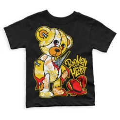 Yellow Ochre 6s DopeSkill Toddler Kids T-shirt Broken Heart Graphic