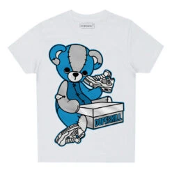 Military Blue 4s DopeSkill Toddler Kids T-shirt Sneakerhead BEAR Graphic
