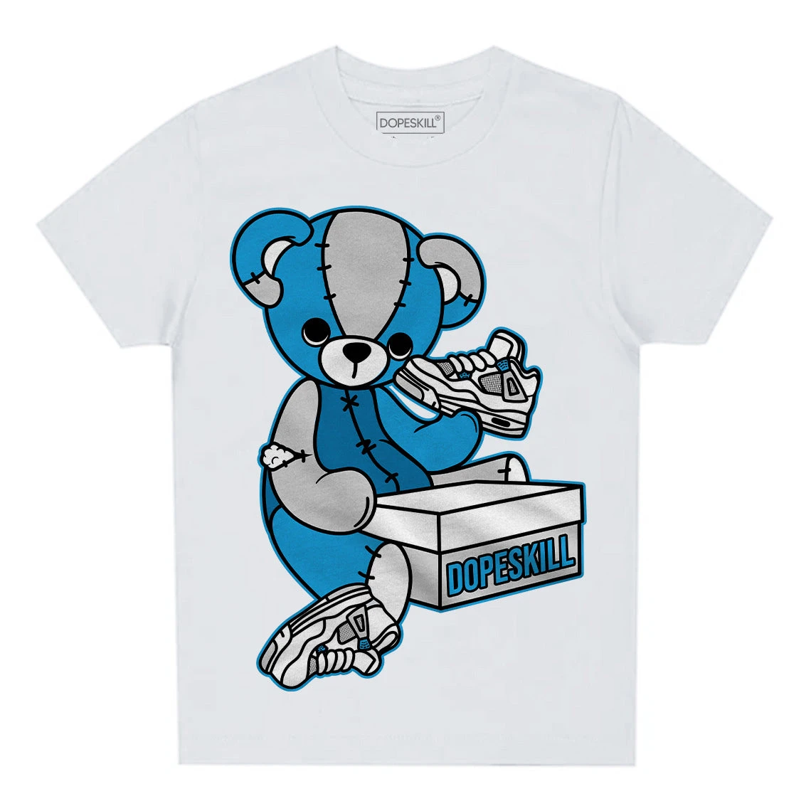 Military Blue 4s DopeSkill Toddler Kids T-shirt Sneakerhead BEAR Graphic 1 Military Blue 4s DopeSkill Toddler Kids T-shirt Sneakerhead BEAR Graphic