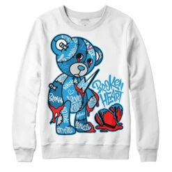 Military Blue 4s DopeSkill Sweatshirt Broken Heart Graphic
