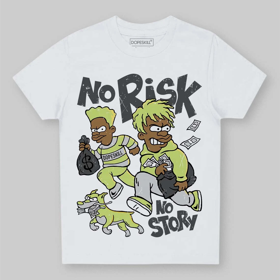 Light Lemon Twist 4s DopeSkill Toddler Kids T-shirt No Risk No Story Graphic 2 Light Lemon Twist 4s DopeSkill Toddler Kids T-shirt No Risk No Story Graphic - Image 2