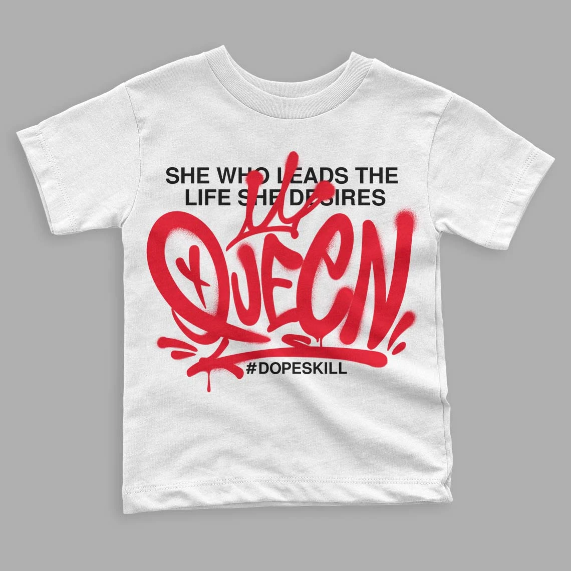 Red Thunder 4s DopeSkill Toddler Kids T-shirt Queen Graphic 2 Red Thunder 4s DopeSkill Toddler Kids T-shirt Queen Graphic - Image 2
