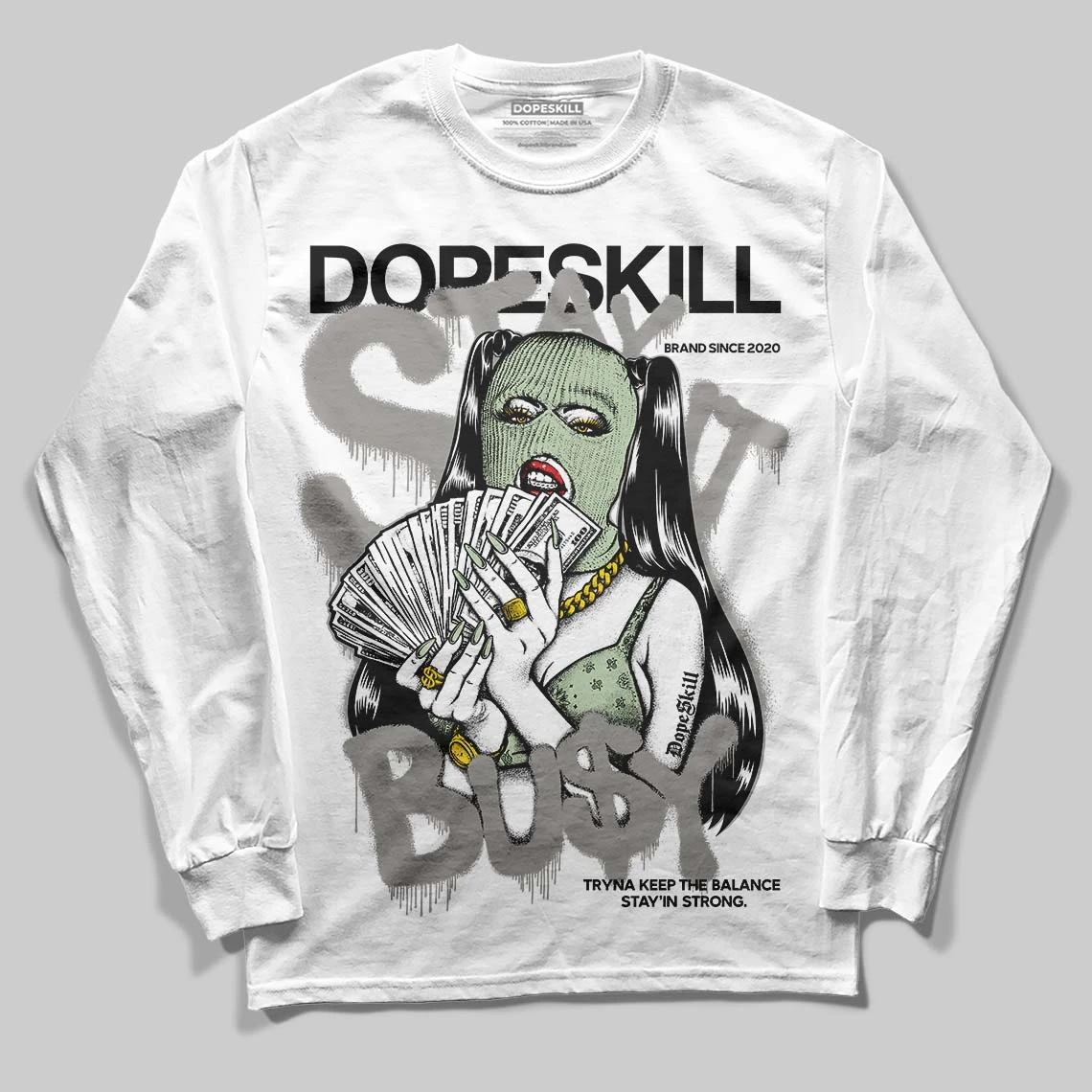 Seafoam 4s 2025 DopeSkill Long Sleeve T-Shirt Stay It Busy Graphic 2 Seafoam 4s 2025 DopeSkill Long Sleeve T-Shirt Stay It Busy Graphic - Image 2