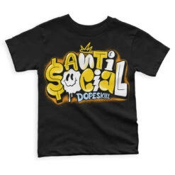 Yellow Ochre 6s DopeSkill Toddler Kids T-shirt Anti Social Graphic