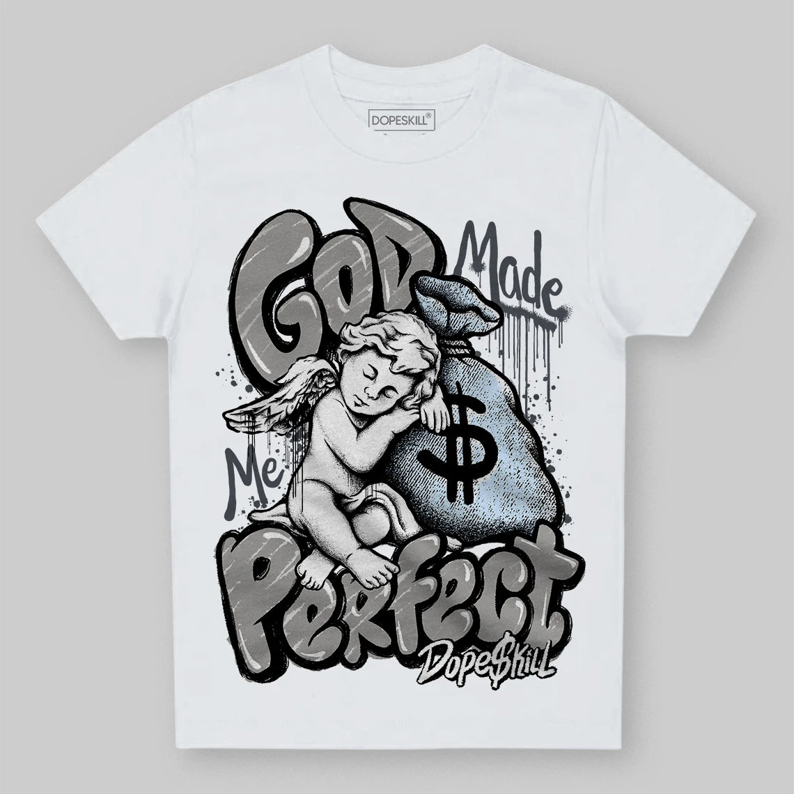 Cool Grey 11s DopeSkill Toddler Kids T-shirt God Made Me Perfect Graphic 1 Cool Grey 11s DopeSkill Toddler Kids T-shirt God Made Me Perfect Graphic