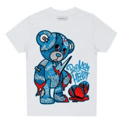 Military Blue 4s DopeSkill Toddler Kids T-shirt Broken Heart Graphic