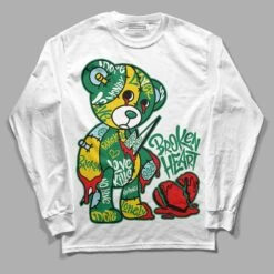 Lucky Green 5s DopeSkill Long Sleeve T-Shirt Broken Heart Graphic