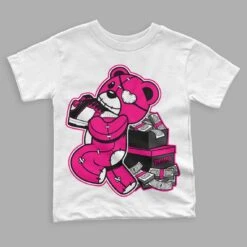 Fierce Pink 1s DopeSkill Toddler Kids T-shirt Bear Steals Sneaker Graphic