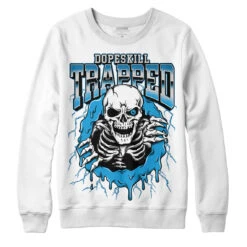 Military Blue 4s DopeSkill Sweatshirt Trapped Halloween Graphic