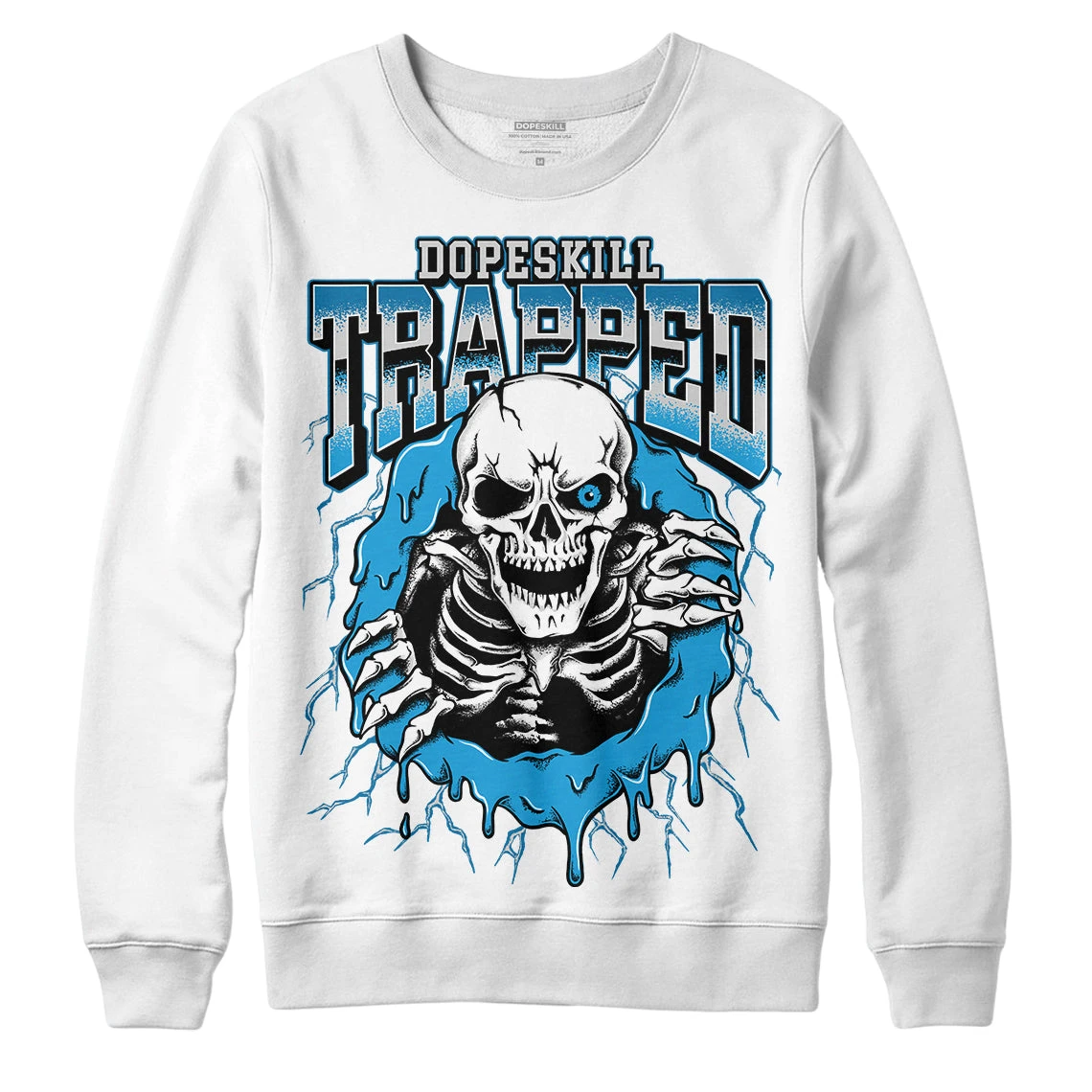 Military Blue 4s DopeSkill Sweatshirt Trapped Halloween Graphic 1 Military Blue 4s DopeSkill Sweatshirt Trapped Halloween Graphic