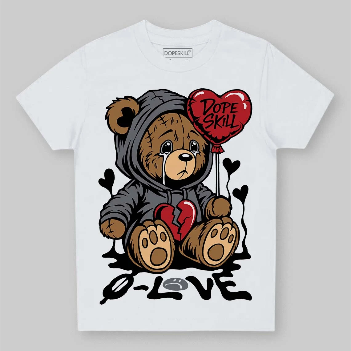 Cement Grey 3s DopeSkill Toddler Kids T-shirt Broken Bear Graphic 1 Cement Grey 3s DopeSkill Toddler Kids T-shirt Broken Bear Graphic