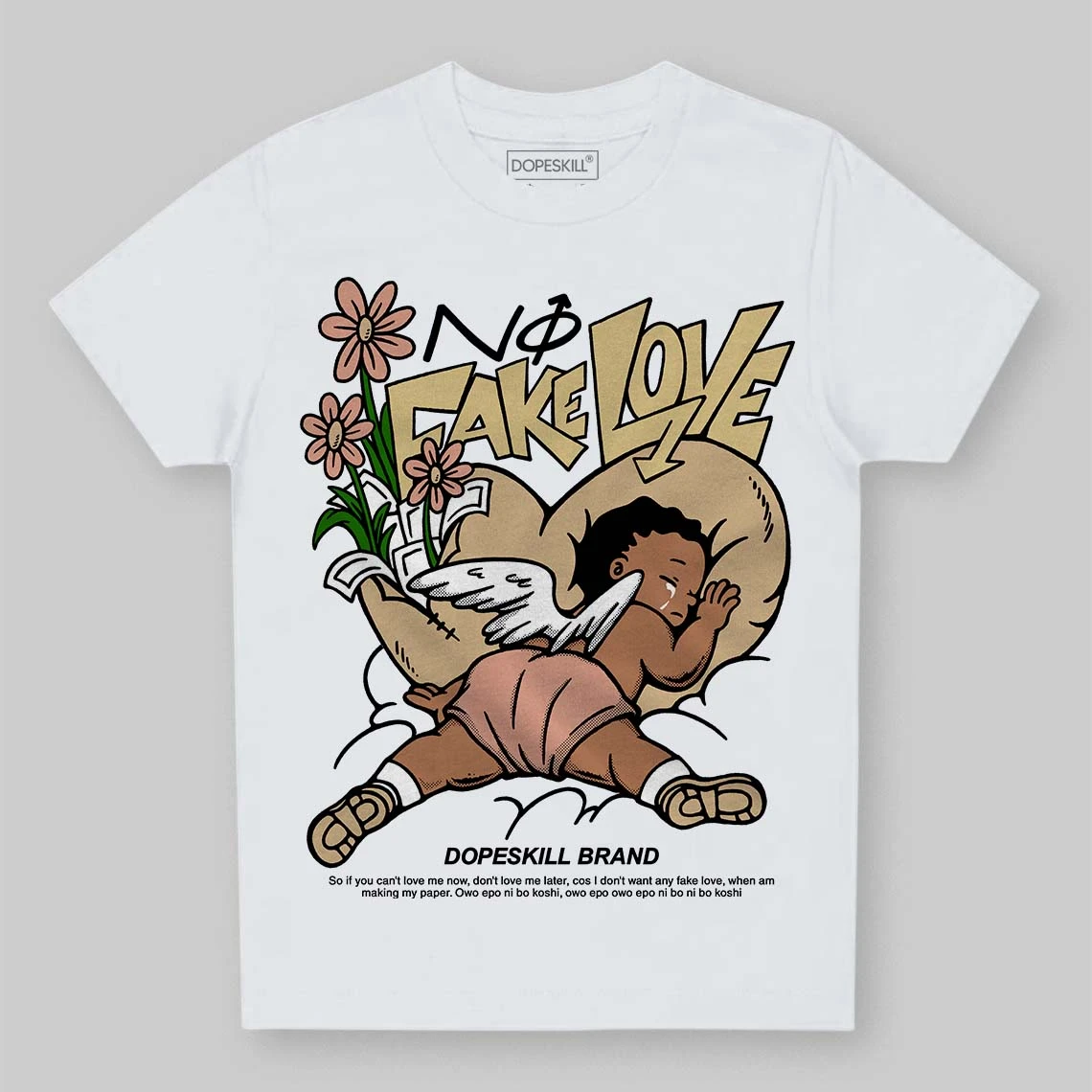 TAN Collection DopeSkill Toddler Kids T-shirt No Fake Love Graphic 2 TAN Collection DopeSkill Toddler Kids T-shirt No Fake Love Graphic - Image 2