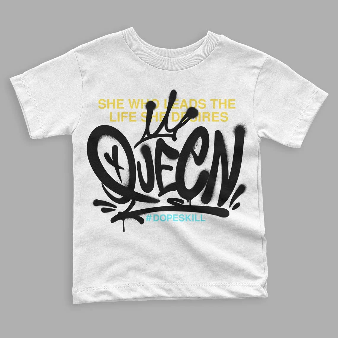 Aqua 5s DopeSkill Toddler Kids T-shirt Queen Graphic 2 Aqua 5s DopeSkill Toddler Kids T-shirt Queen Graphic - Image 2