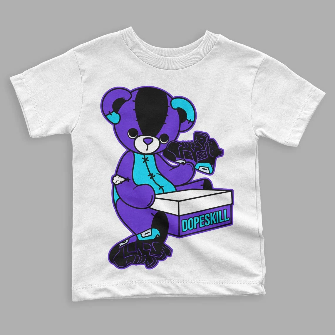 Aqua 6s DopeSkill Toddler Kids T-shirt Sneakerhead BEAR Graphic 2 Aqua 6s DopeSkill Toddler Kids T-shirt Sneakerhead BEAR Graphic - Image 2