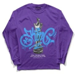 Court Purple 13s DopeSkill Purple Long Sleeve T-Shirt King Chess Graphic