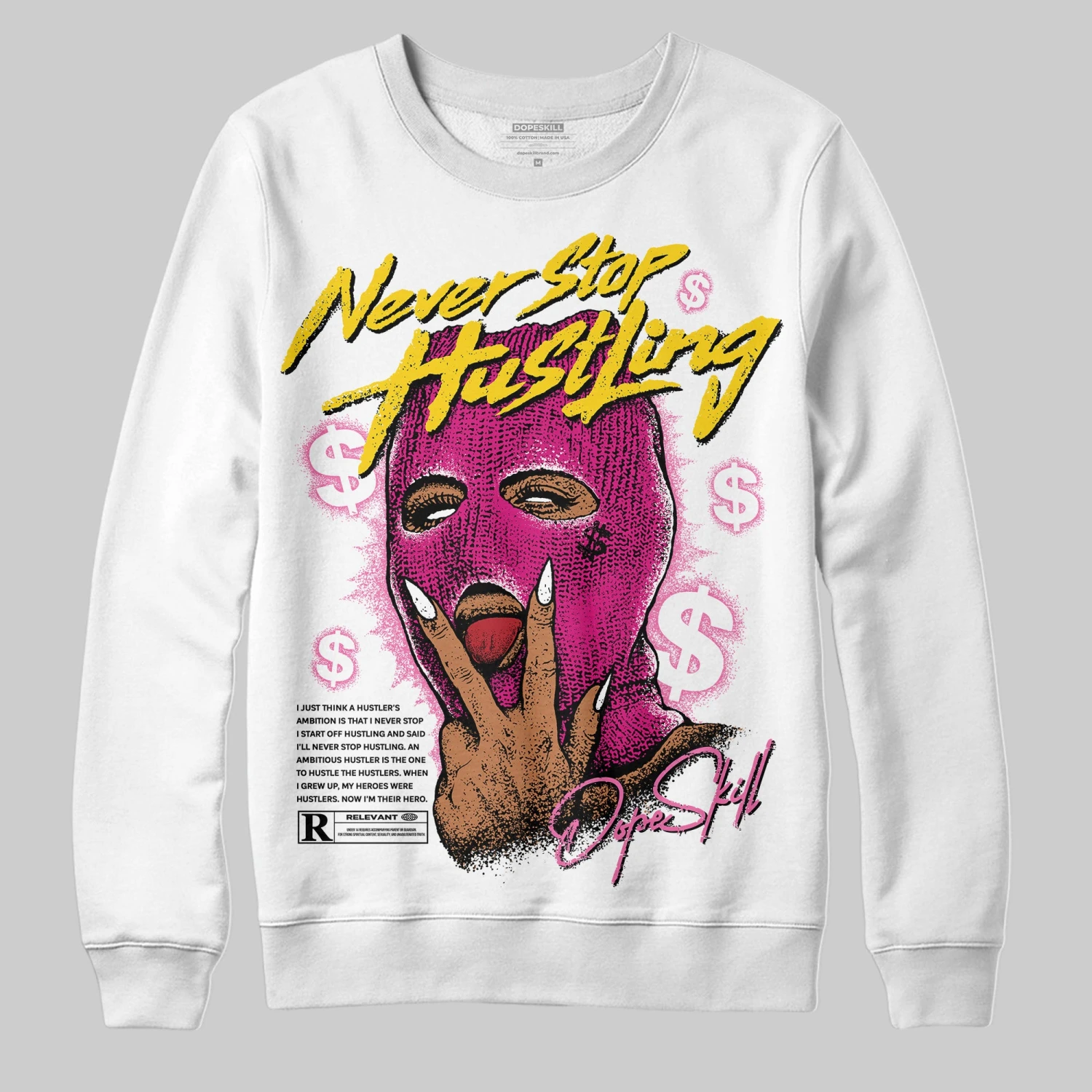 Rick RO Pink Leather Sneakers DopeSkill Sweatshirt Never Stop Hustling Graphic 2 Rick RO Pink Leather Sneakers DopeSkill Sweatshirt Never Stop Hustling Graphic - Image 2