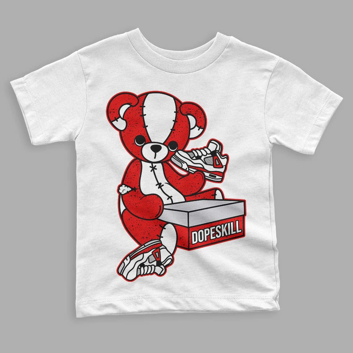 Red Cement 4S DopeSkill Toddler Kids T-shirt Sneakerhead BEAR Graphic 1 Red Cement 4S DopeSkill Toddler Kids T-shirt Sneakerhead BEAR Graphic