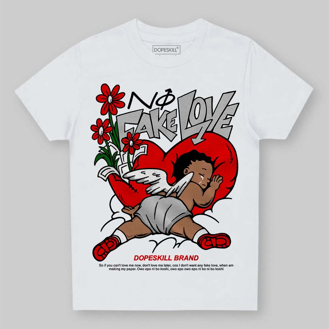 Cherry 12s DopeSkill Toddler Kids T-shirt No Fake Love Graphic 1 Cherry 12s DopeSkill Toddler Kids T-shirt No Fake Love Graphic