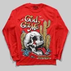 Red Collection DopeSkill Red Long Sleeve T-Shirt God Got Me Graphic