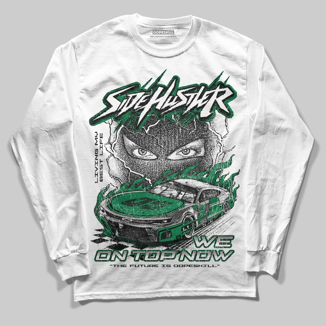 Green Collection DopeSkill Long Sleeve T-Shirt New Side Hustler Graphic 1 Green Collection DopeSkill Long Sleeve T-Shirt New Side Hustler Graphic