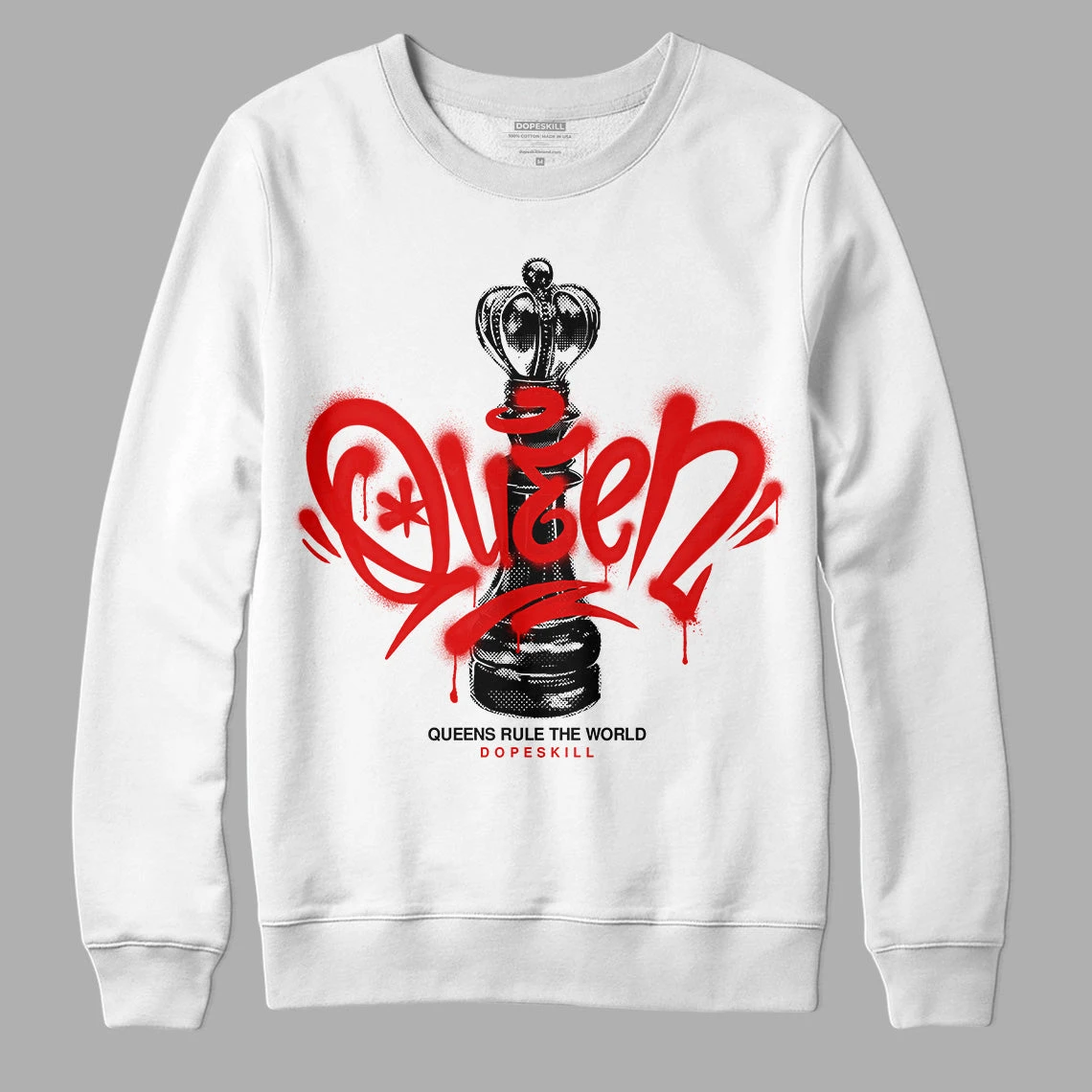 Red Cement 4S DopeSkill Sweatshirt Queen Chess Graphic 1 Red Cement 4S DopeSkill Sweatshirt Queen Chess Graphic