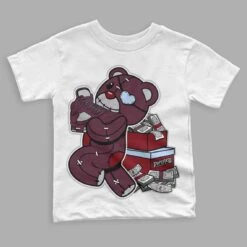 Burgundy 5s DopeSkill Toddler Kids T-shirt Bear Steals Sneaker Graphic