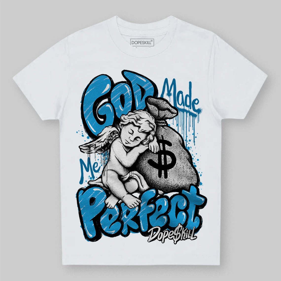 Military Blue 4s DopeSkill Toddler Kids T-shirt God Made Me Perfect Graphic 1 Military Blue 4s DopeSkill Toddler Kids T-shirt God Made Me Perfect Graphic
