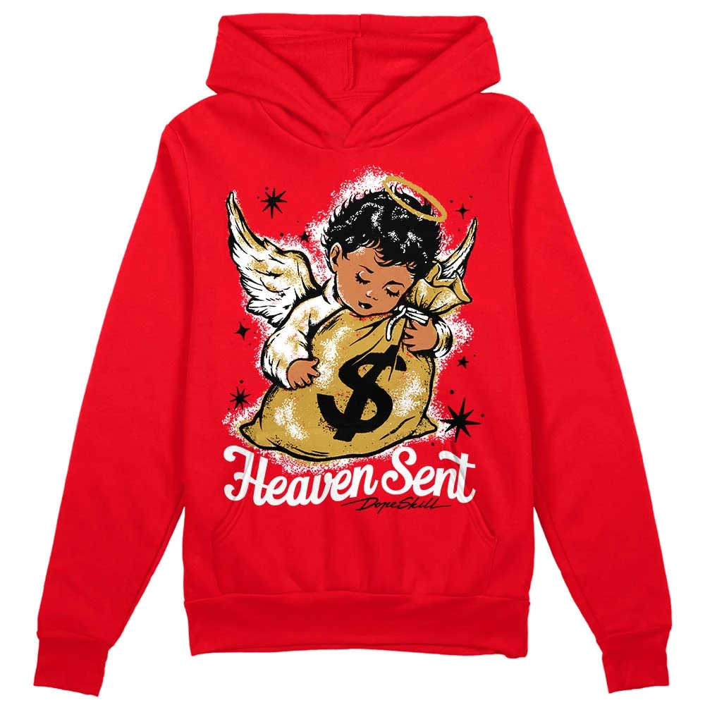 Red Thunder 4s DopeSkill Red Hoodie Sweatshirt Heaven Sent Graphic 1 Red Thunder 4s DopeSkill Red Hoodie Sweatshirt Heaven Sent Graphic