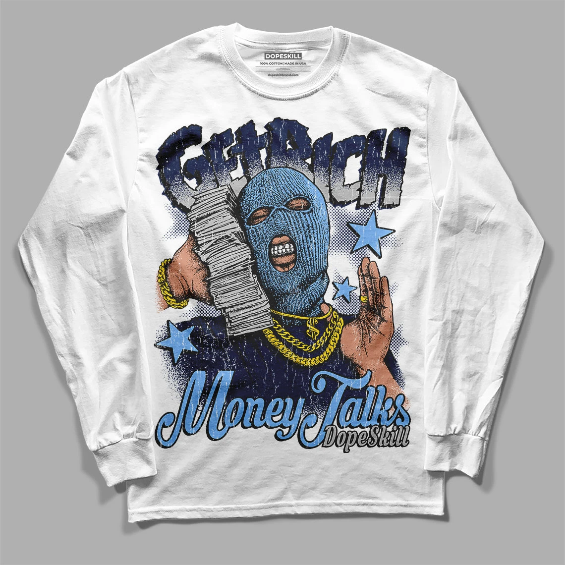 Midnight Navy 5s DopeSkill Long Sleeve T-Shirt Get Rich Graphic 1 Midnight Navy 5s DopeSkill Long Sleeve T-Shirt Get Rich Graphic