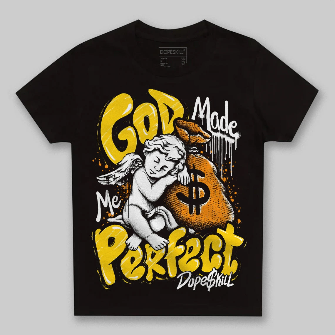 Yellow Ochre 6s DopeSkill Toddler Kids T-shirt God Made Me Perfect Graphic 1 Yellow Ochre 6s DopeSkill Toddler Kids T-shirt God Made Me Perfect Graphic