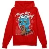 Red Collection DopeSkill Red Hoodie Sweatshirt Never Stop Hustling Graphic