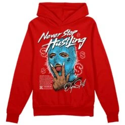 Red Collection DopeSkill Red Hoodie Sweatshirt Never Stop Hustling Graphic